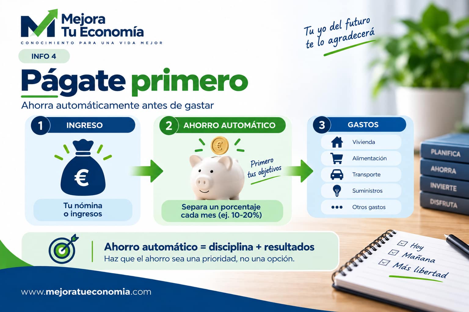 Método págate primero para automatizar el ahorro cada mes