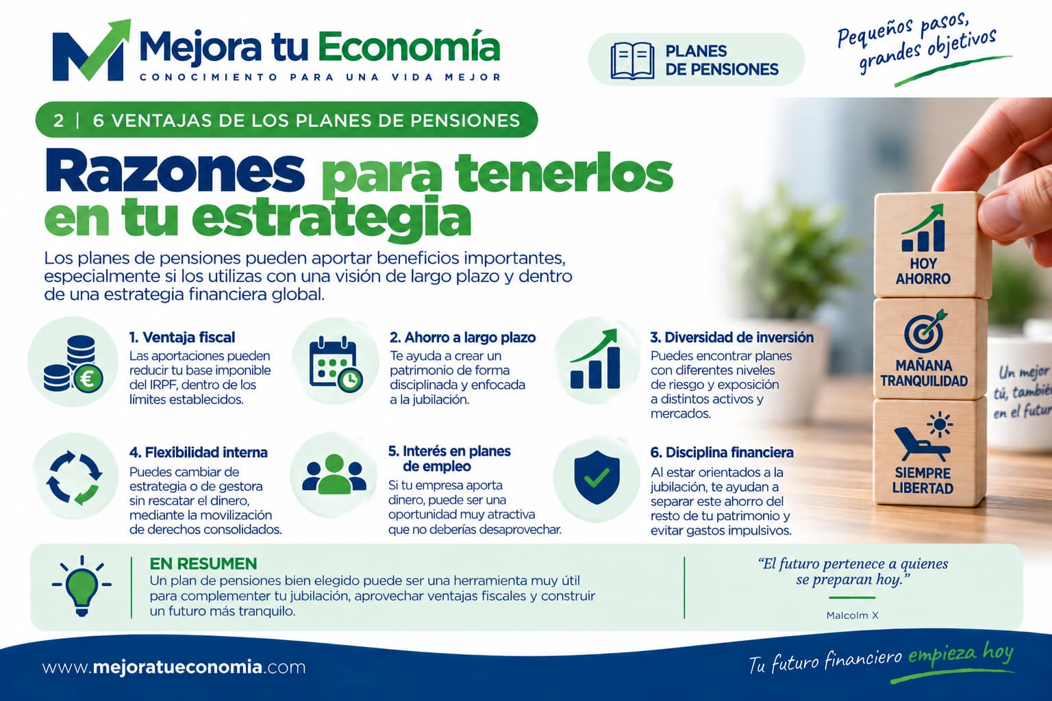 Seis ventajas de los planes de pensiones