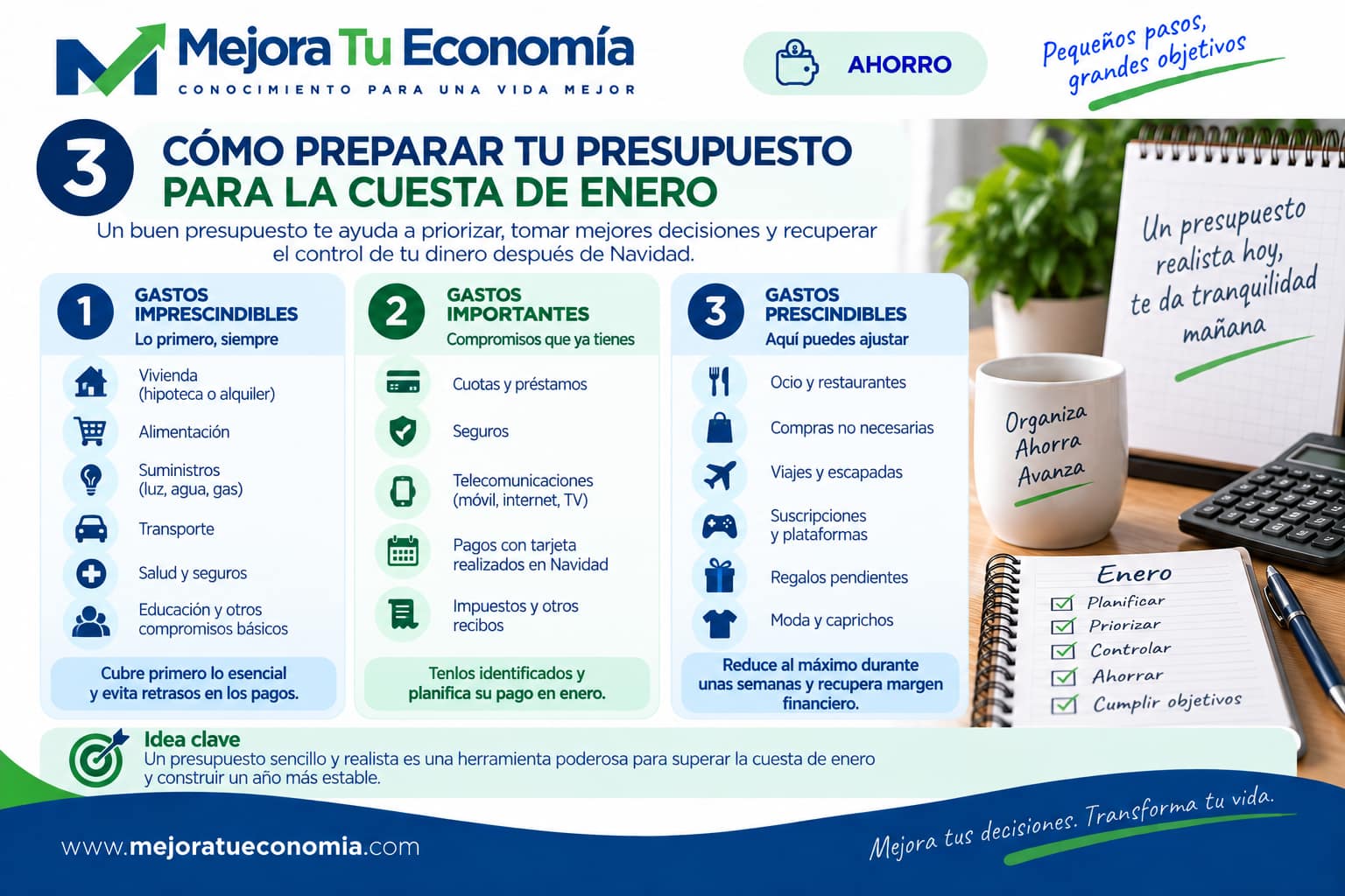 Cómo preparar tu presupuesto para la cuesta de enero