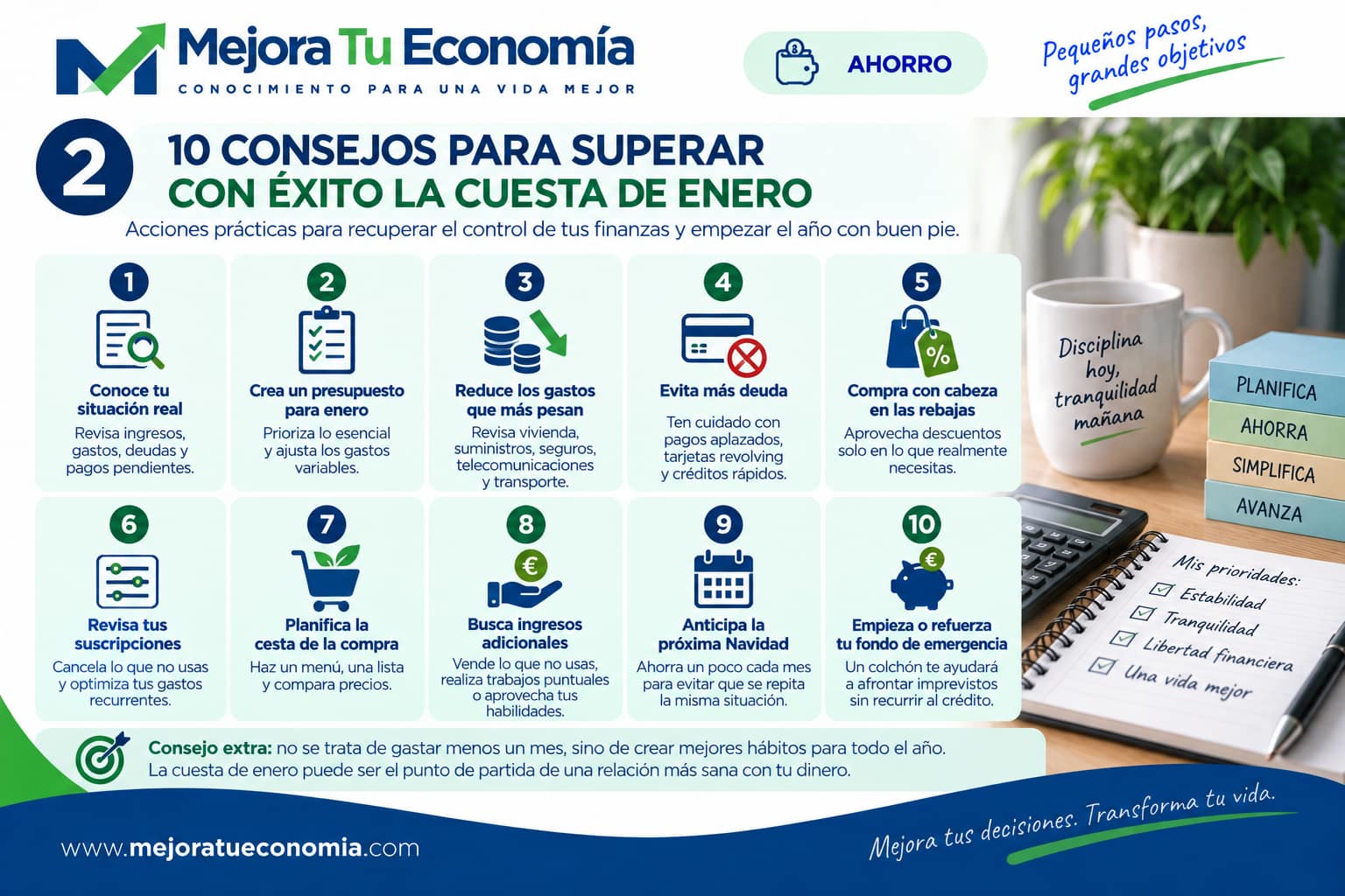 10 consejos para superar con éxito la cuesta de enero