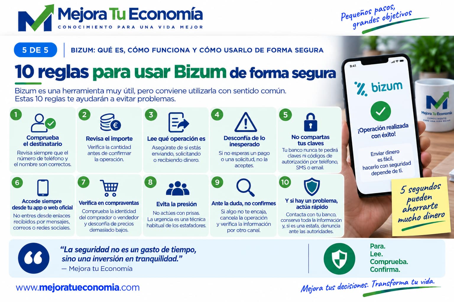 10 reglas para usar Bizum de forma segura
