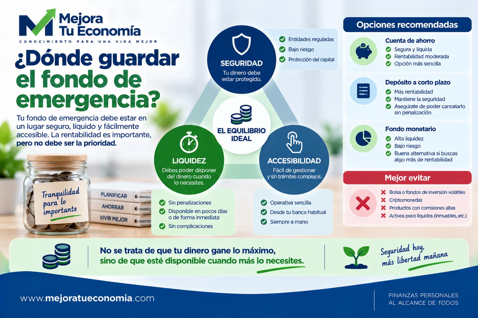 Dónde guardar el fondo de emergencia priorizando seguridad, liquidez y accesibilidad
