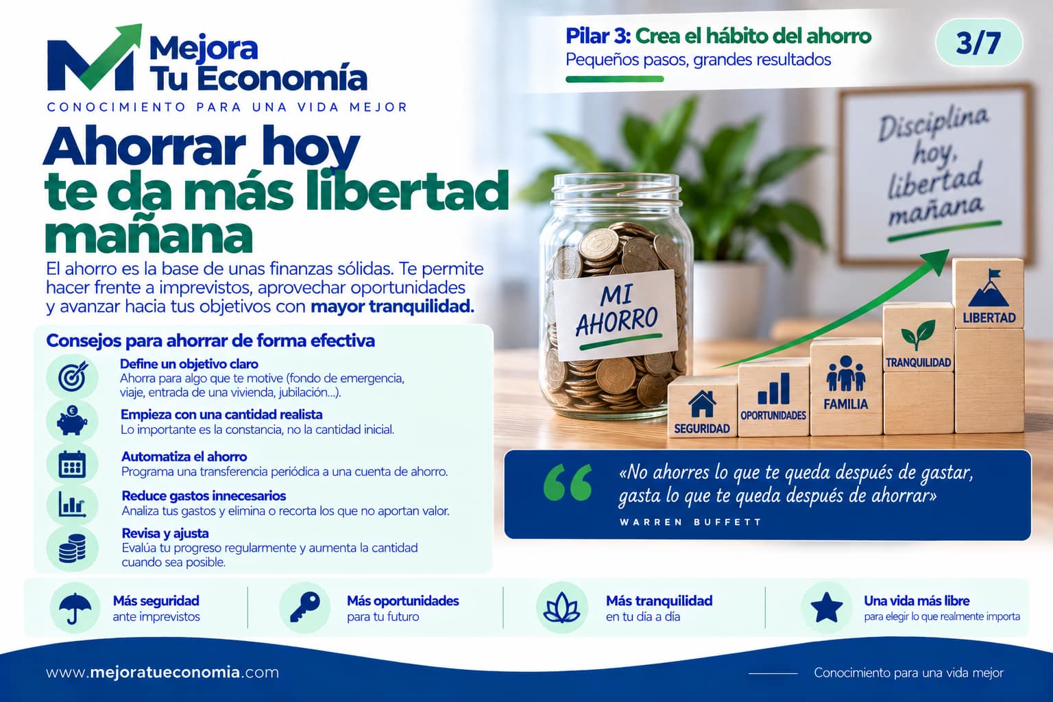 Crea el hábito del ahorro para ganar seguridad y libertad financiera