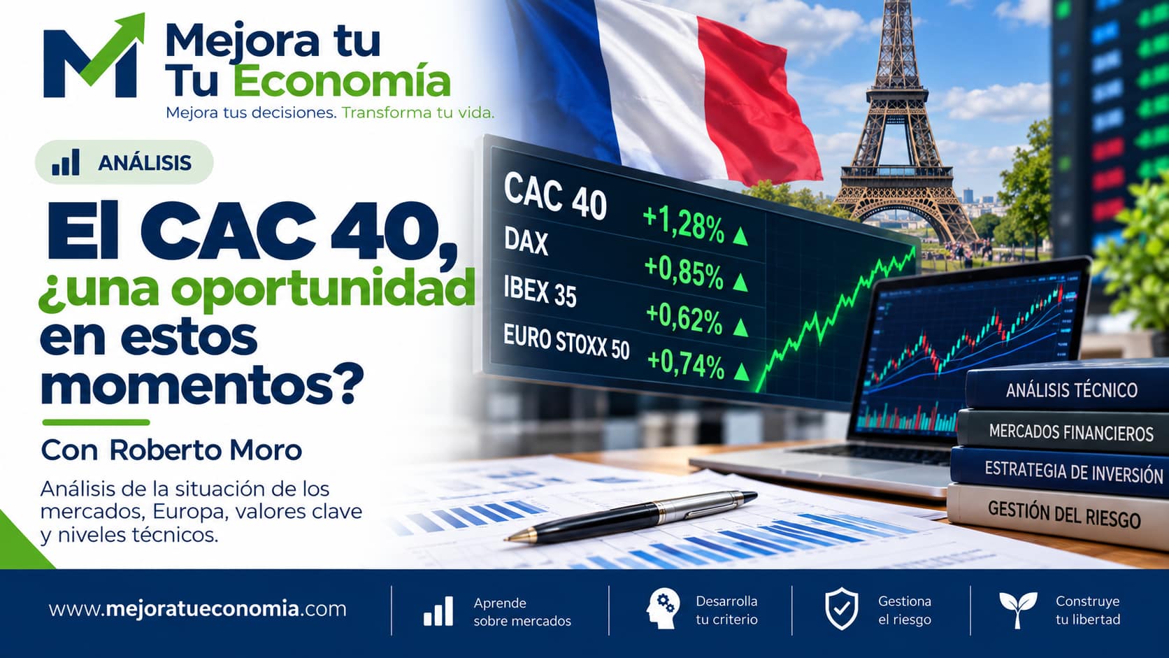 Carátula de Mejora Tu Economía: El CAC 40, ¿una oportunidad en estos momentos? Análisis con Roberto Moro.