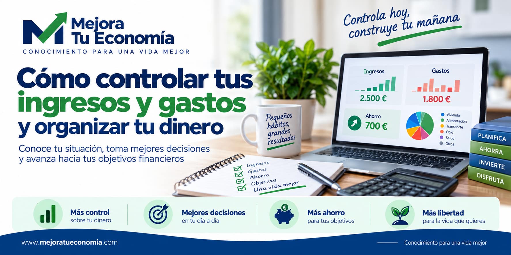 Cómo controlar tus ingresos y gastos y organizar tu dinero