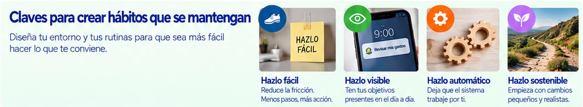 Hazlo fácil, visible, automático y sostenible