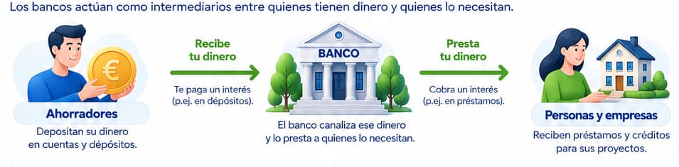Infografía de ahorradores, banco y personas y empresas