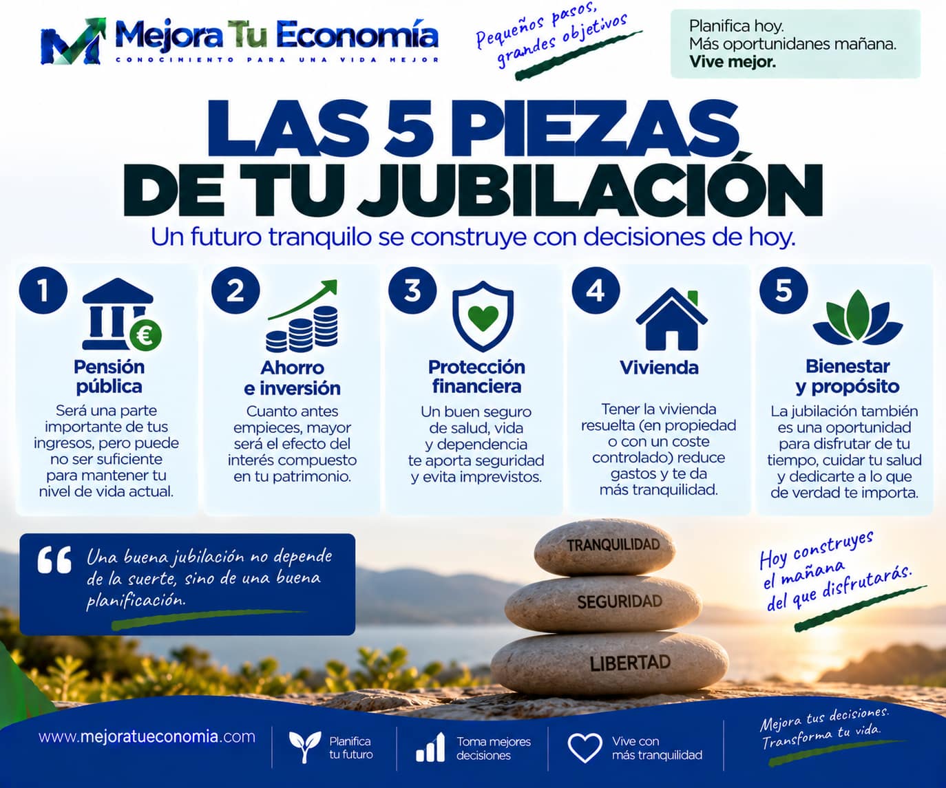 Las cinco piezas para planificar la jubilación