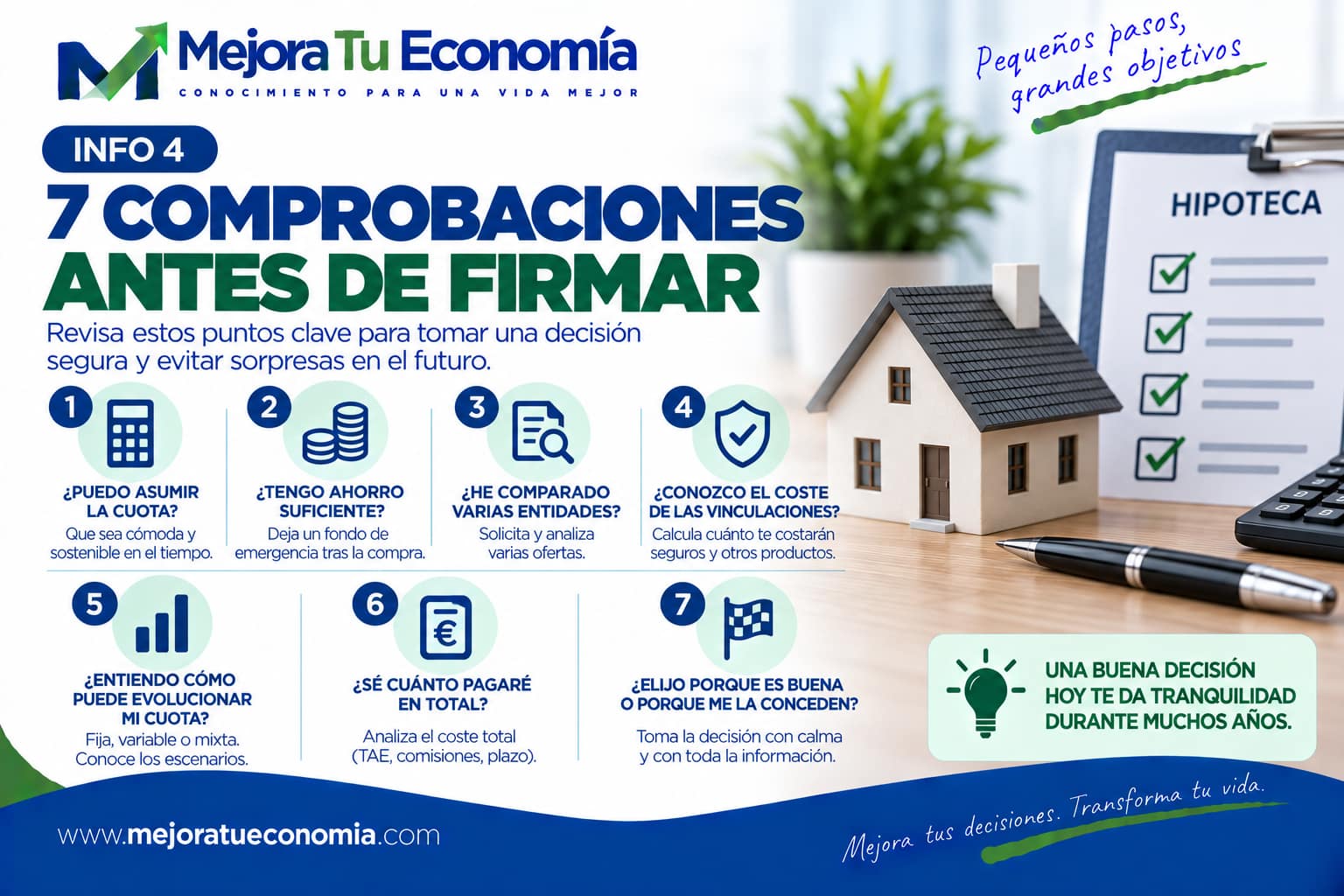 Siete comprobaciones antes de firmar una hipoteca